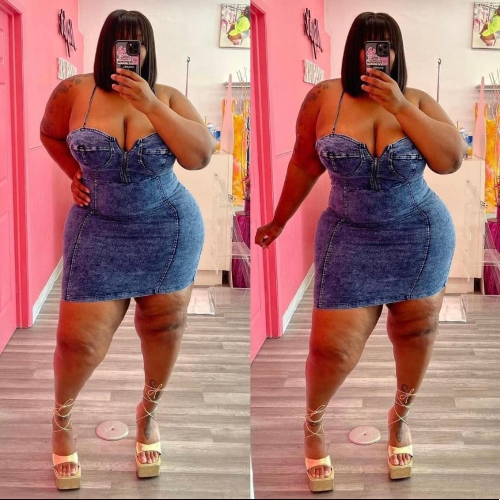 Plus Size Denim Skirt